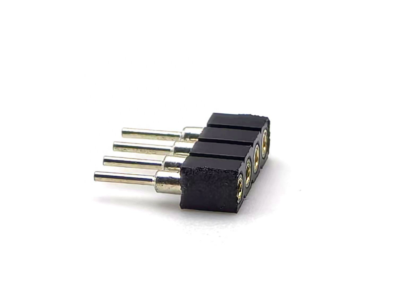 2.54mm Pitch DIN Brass Female Round Header Connector PPS Housing H3.0mm 1*4P Para PCBA