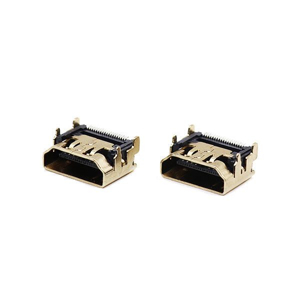 Tipo do Alfineteo dos conectores de cabo 19 de UL94V-0 HDMI um tipo GV de SMT do conector sem orelha