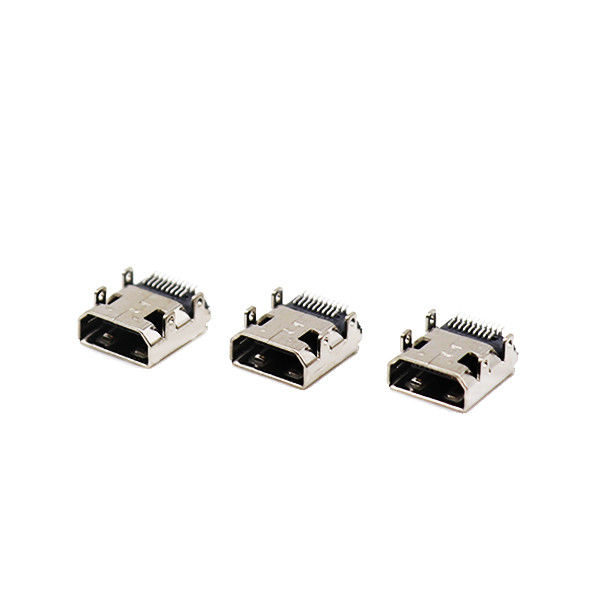 O ouro chapeou o micro tipo conector fêmea do Alfineteo Mergulhar+SMT d dos conectores de cabo 19 de HDMI
