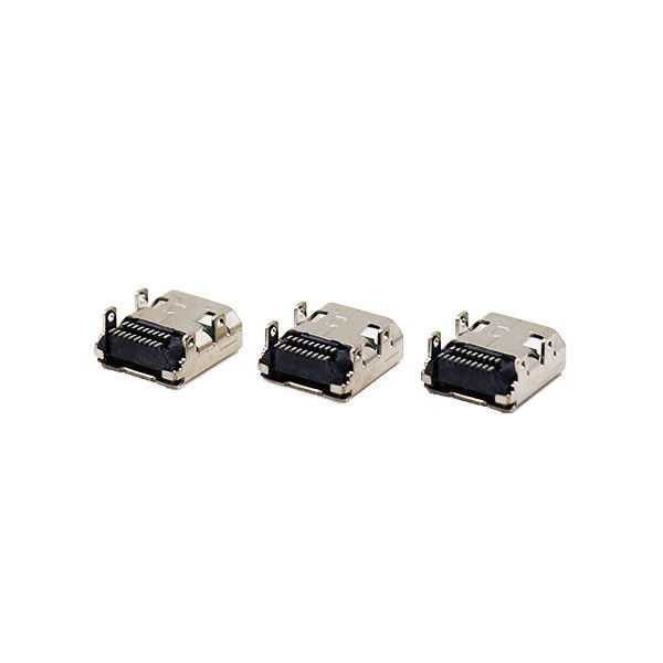O ouro chapeou o micro tipo conector fêmea do Alfineteo Mergulhar+SMT d dos conectores de cabo 19 de HDMI
