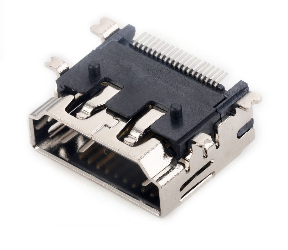 O soquete horizontal SMT fêmea do PWB de HDMI datilografa a um conector 10000 ciclos