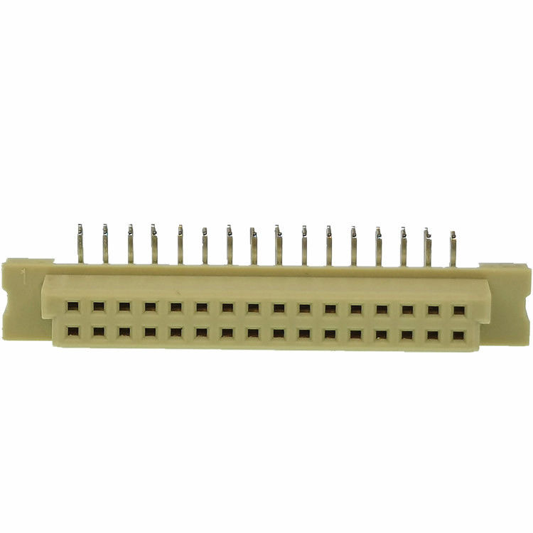 Alfinete encoberto 2.54mm direito do homem 2*16 do conector do encabeçamento do PWB do ângulo Din41612