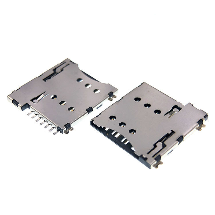 Tipo Empurre puxar micro altura de 7p SIM Cartão Soquete Conector 1.35mm para o PWB