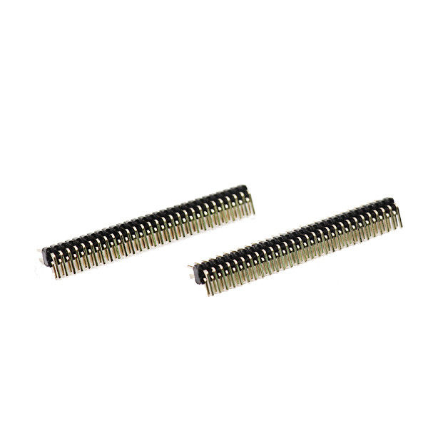 90 mergulho Alfinete Cabeçalho Conectors Double Row ROHS do PWB do passo do grau 1.27mm