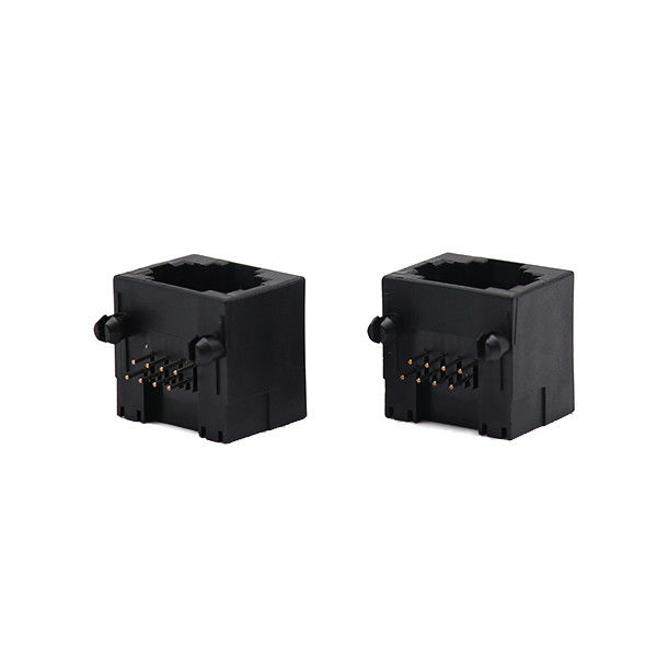 Conector Jack Network Plug 8p8c do PWB de Alfinete FeMasculino Straight RJ45 do preto 8
