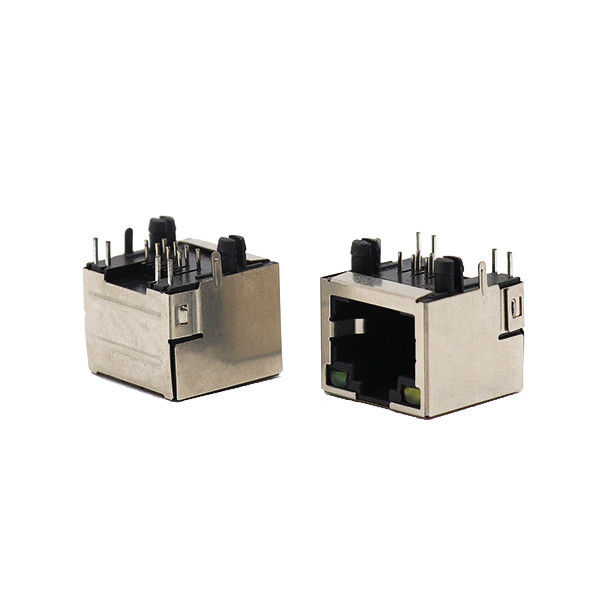 o porto 1x1 protegeu o conector fêmea de Jack 8P8C RJ45 com o Jack modular conduzido