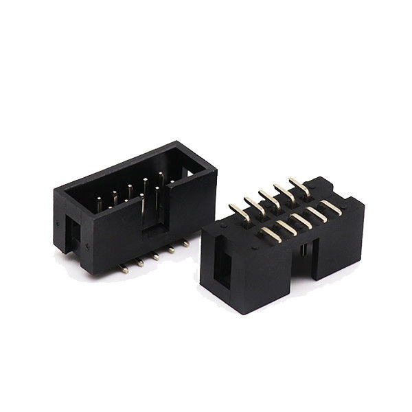 90 da fileira dobro fêmea do conector 2.54mm do encabeçamento da caixa do grau montagem de superfície Alfinete Cabeçalho de SMT